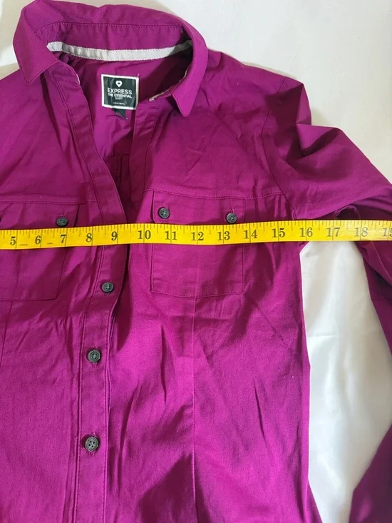 Express Magenta Button-Up Shirt - Picture 7 of 7